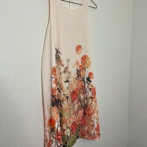 Floral chiffon trapeze dress